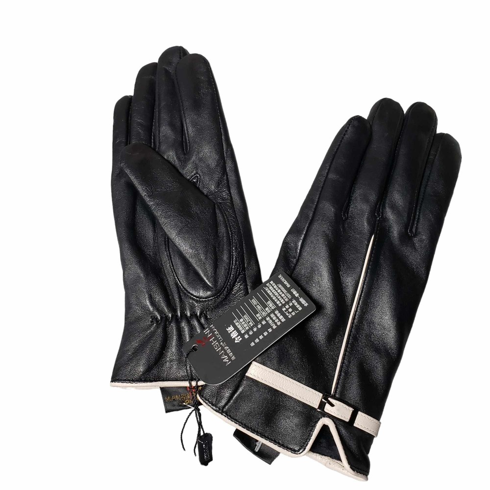 Manshini women's black & cream gloves NWT
